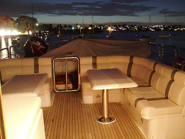 Aft deck on Oceanos luxury boat hire