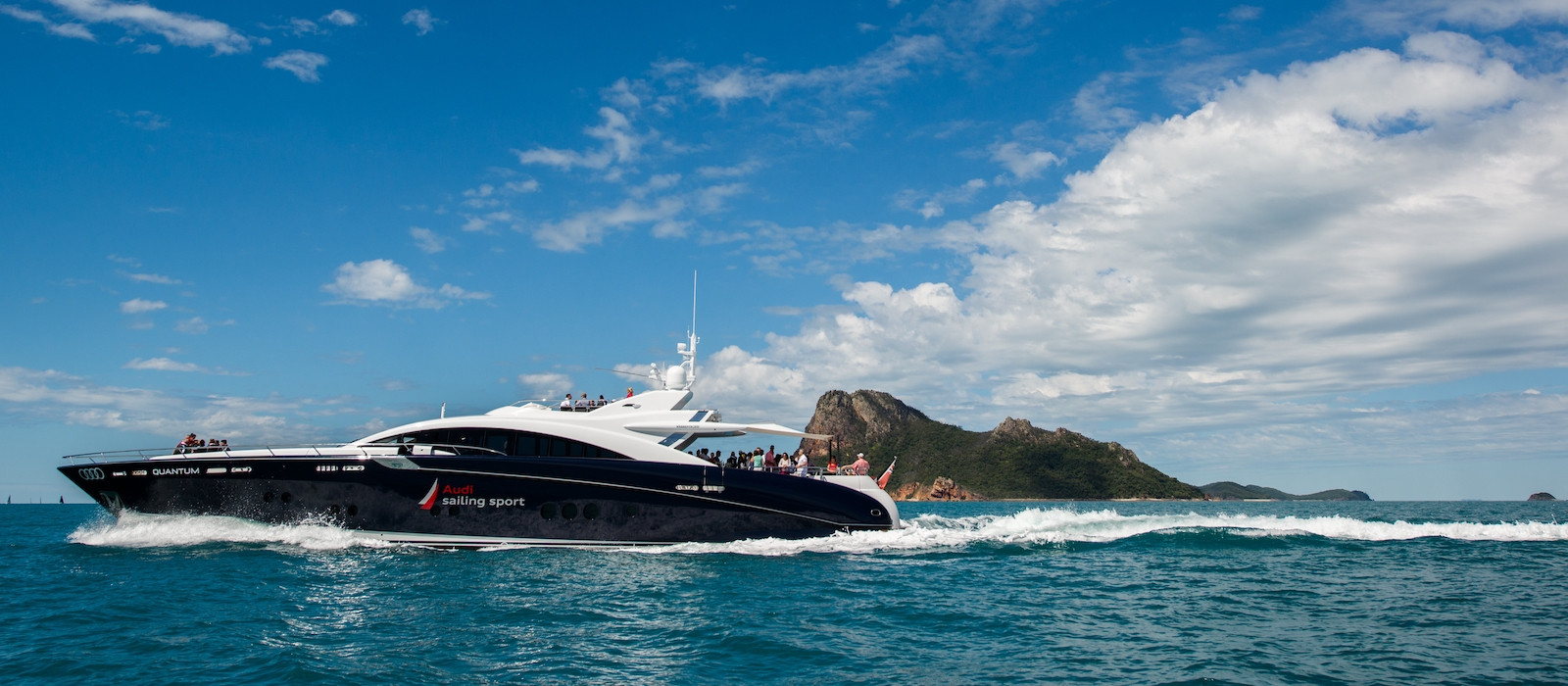 Cruising the islands on Quantum super yacht hire 
