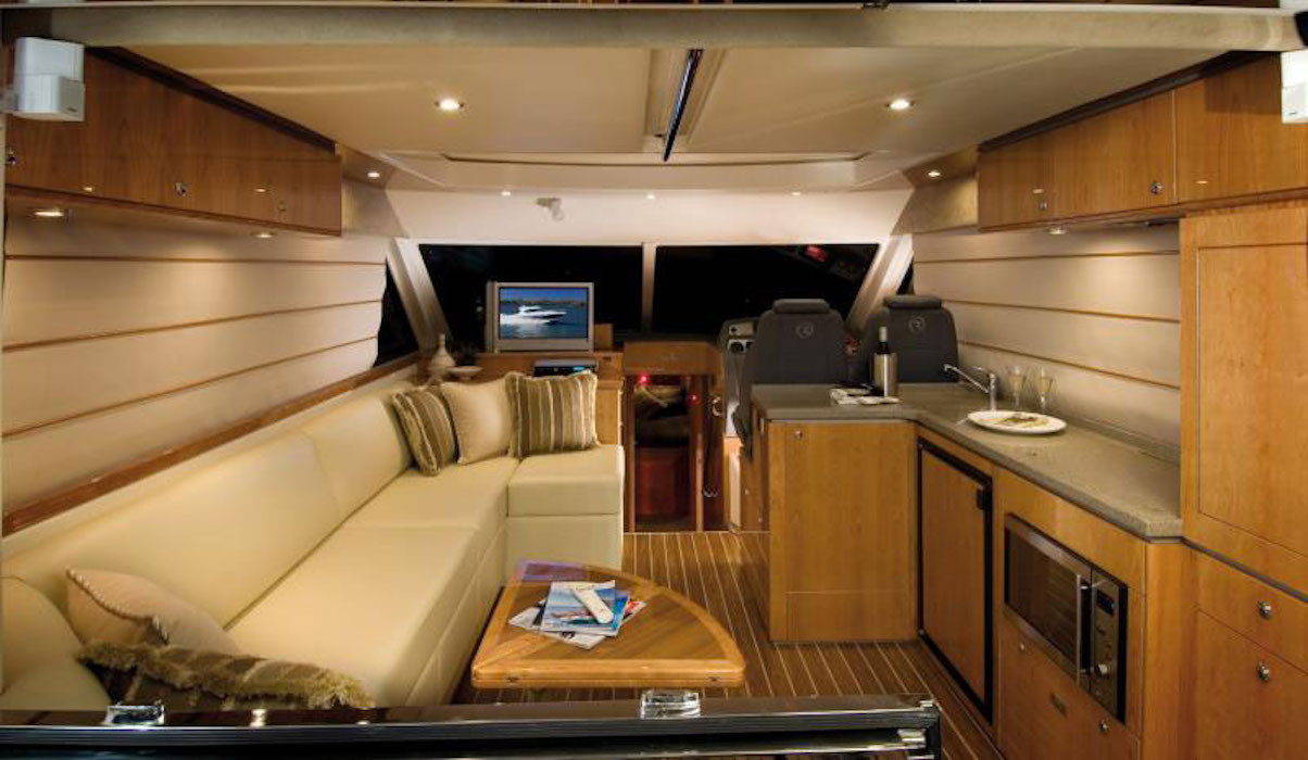 Interior of Seaduced luxury boat hire