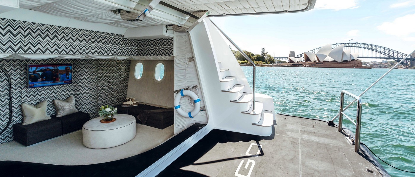 Luxury boat hire on tango swim platform