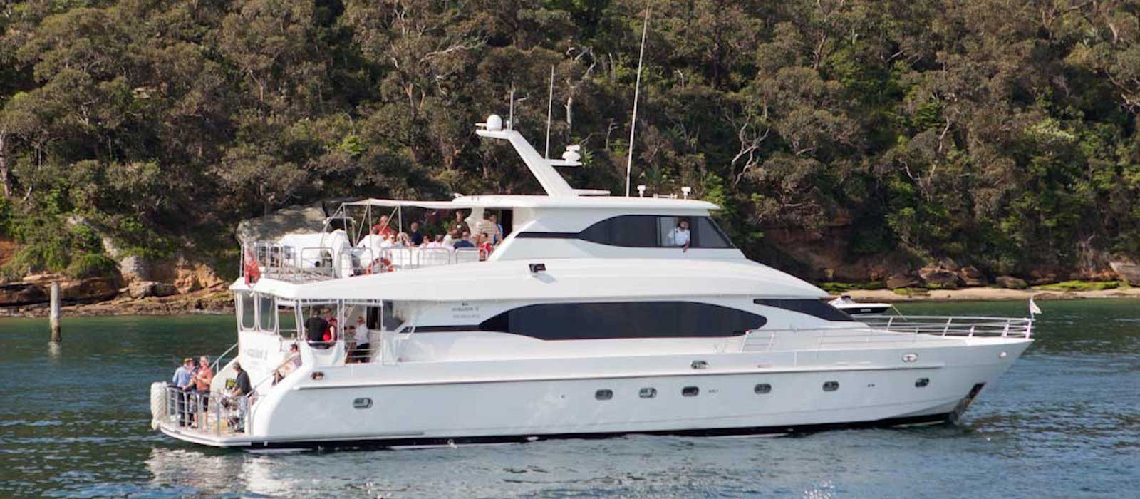 Oceanos luxury boat hire in secluded bay