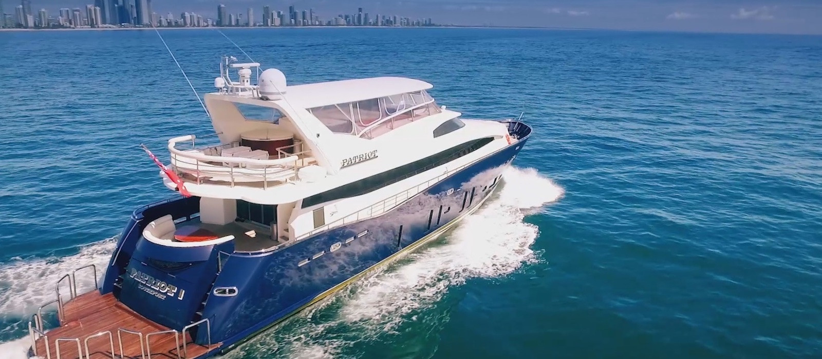 Hero image of super yacht hire on Patriot 1