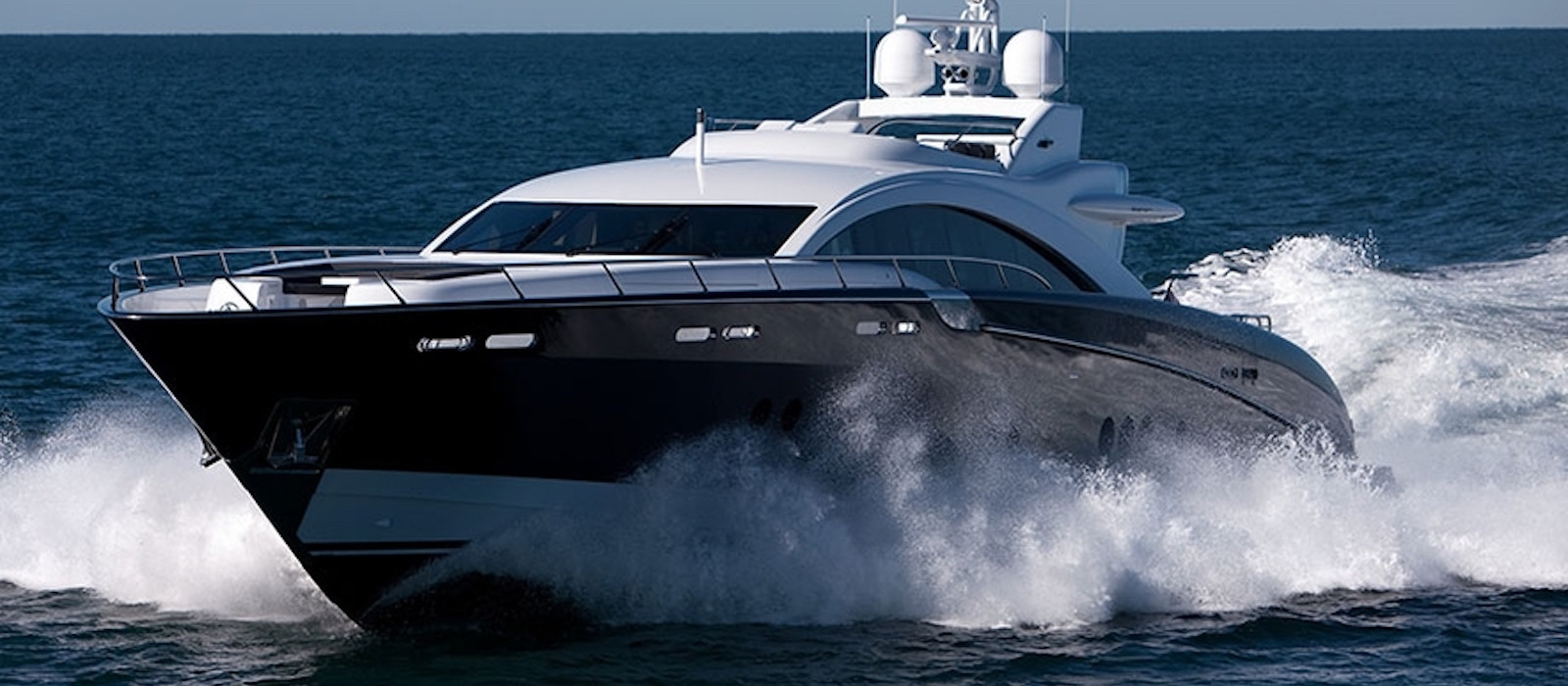 Ocean cruising view of Quantum luxury boat hire
