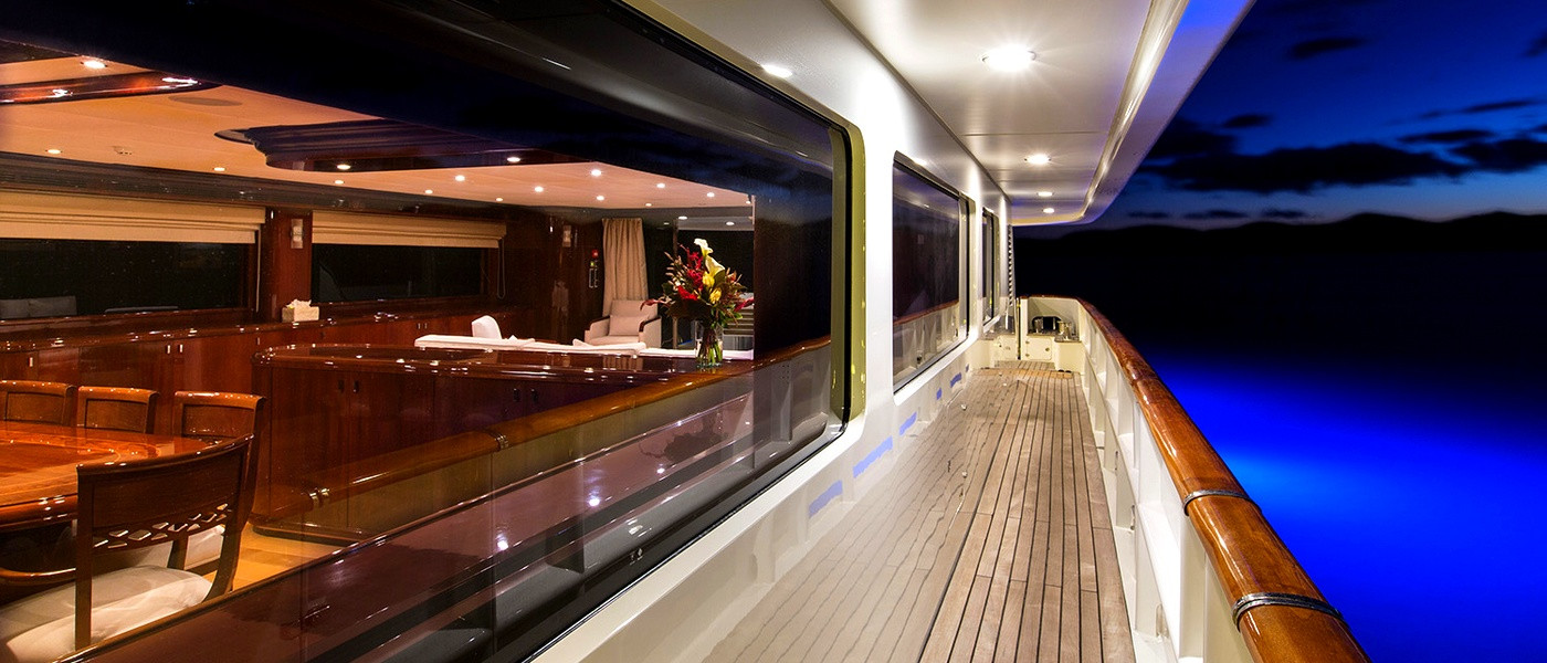 Walk around on Silent World on luxury boat hire Whitsundays