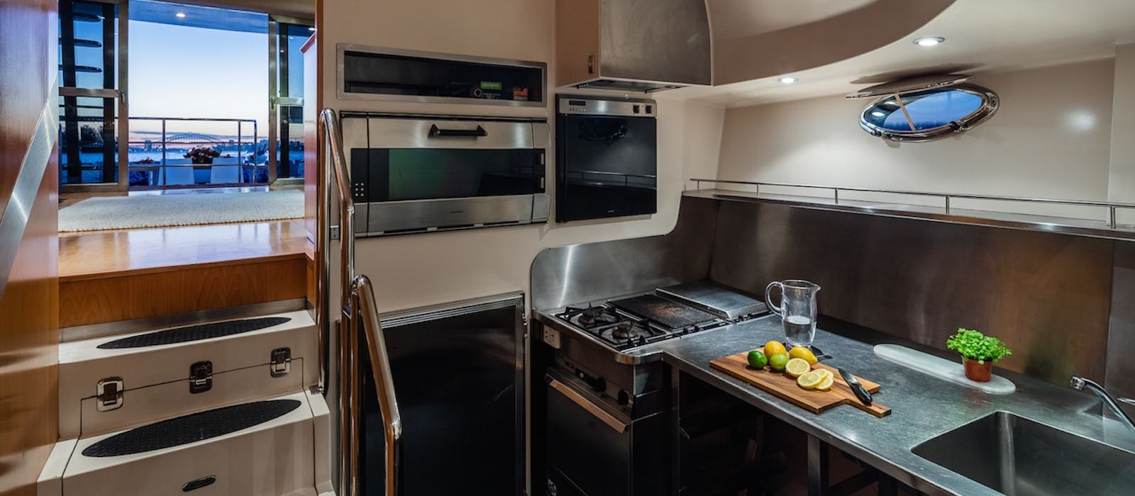 Galley on State of The Art luxury boat hire
