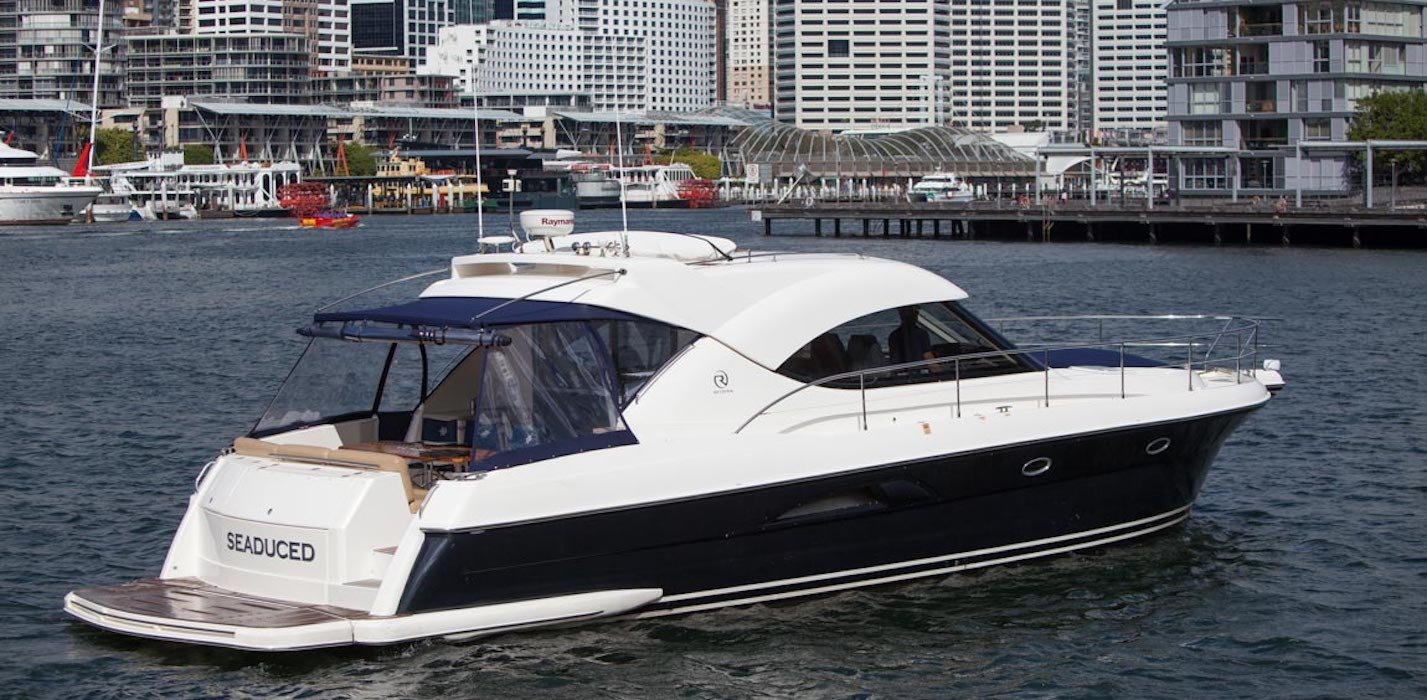 Stern view of Seaduced luxury boat hire