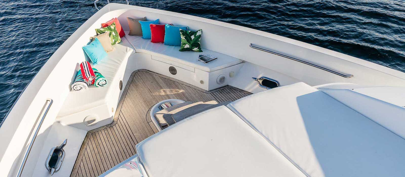 AQA luxury boat hire bow lounges