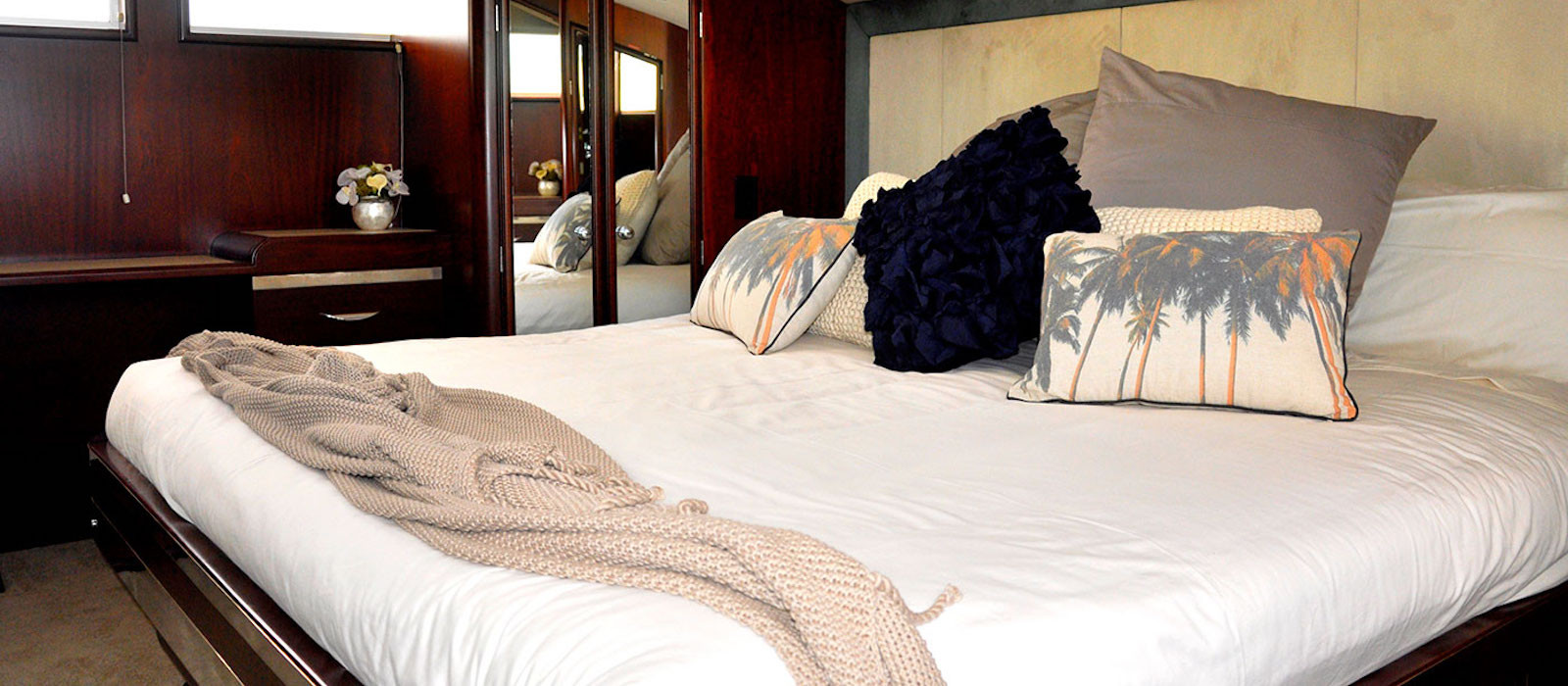 VIP cabin on luxury boat hire on Emerald Lady